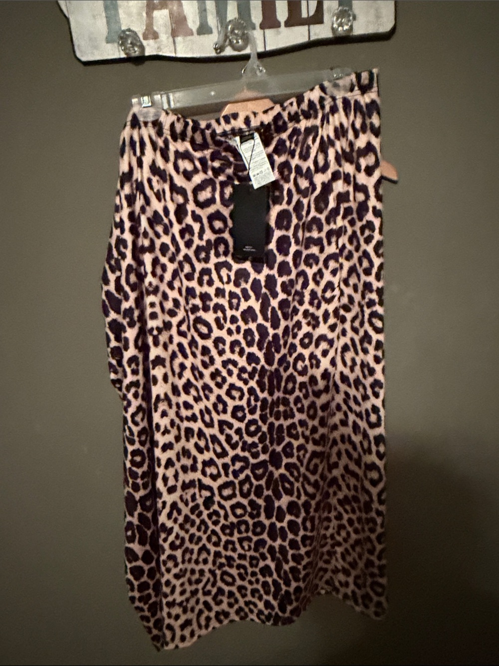 Leopard Print Midi Skirt in beige and Black SHEIN 7x nwt